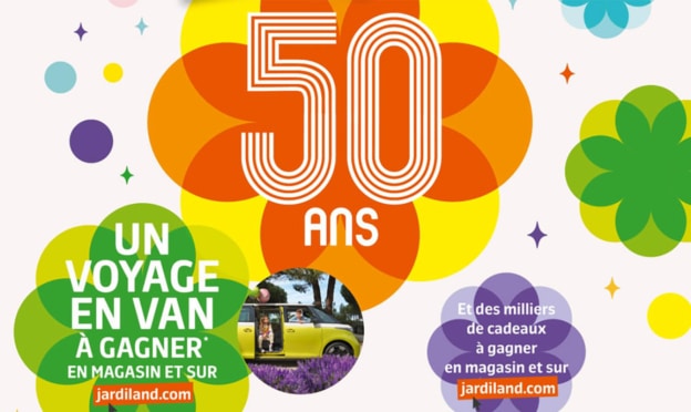 Jeu Jardiland Anniversaire 50 ans : Séjour en Van et cadeaux à gagner