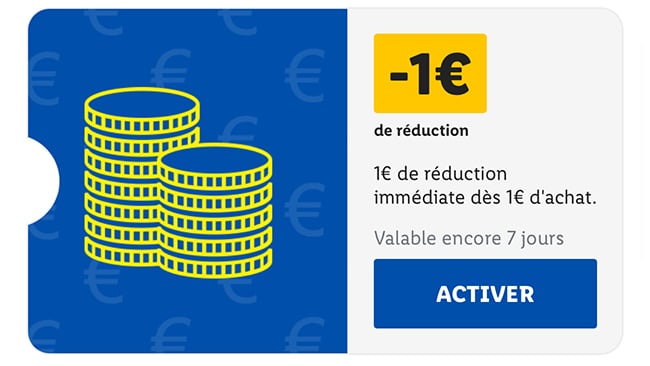 1€ de remise grâce à l’application gratuite Lidl Plus