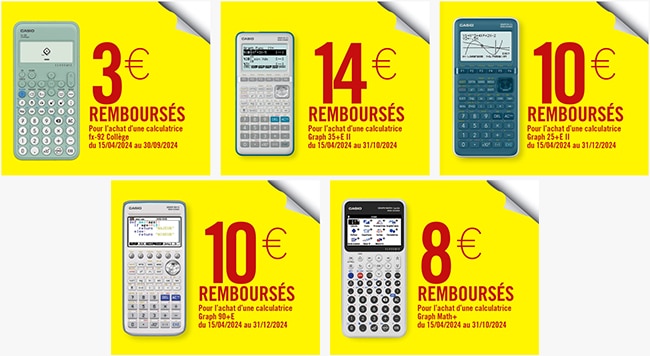 Jusqu’à 14€ remboursés pour l’achat d’une calculatrice Casio