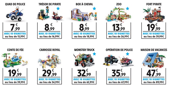 Réduction sur jouets Playmobil avec les vignettes Intermarché