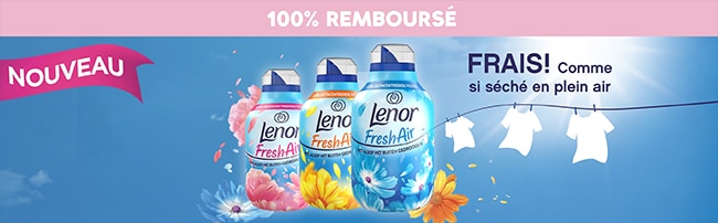 Obtenez le remboursement intégral de votre bidon de Lenor Air Fresh