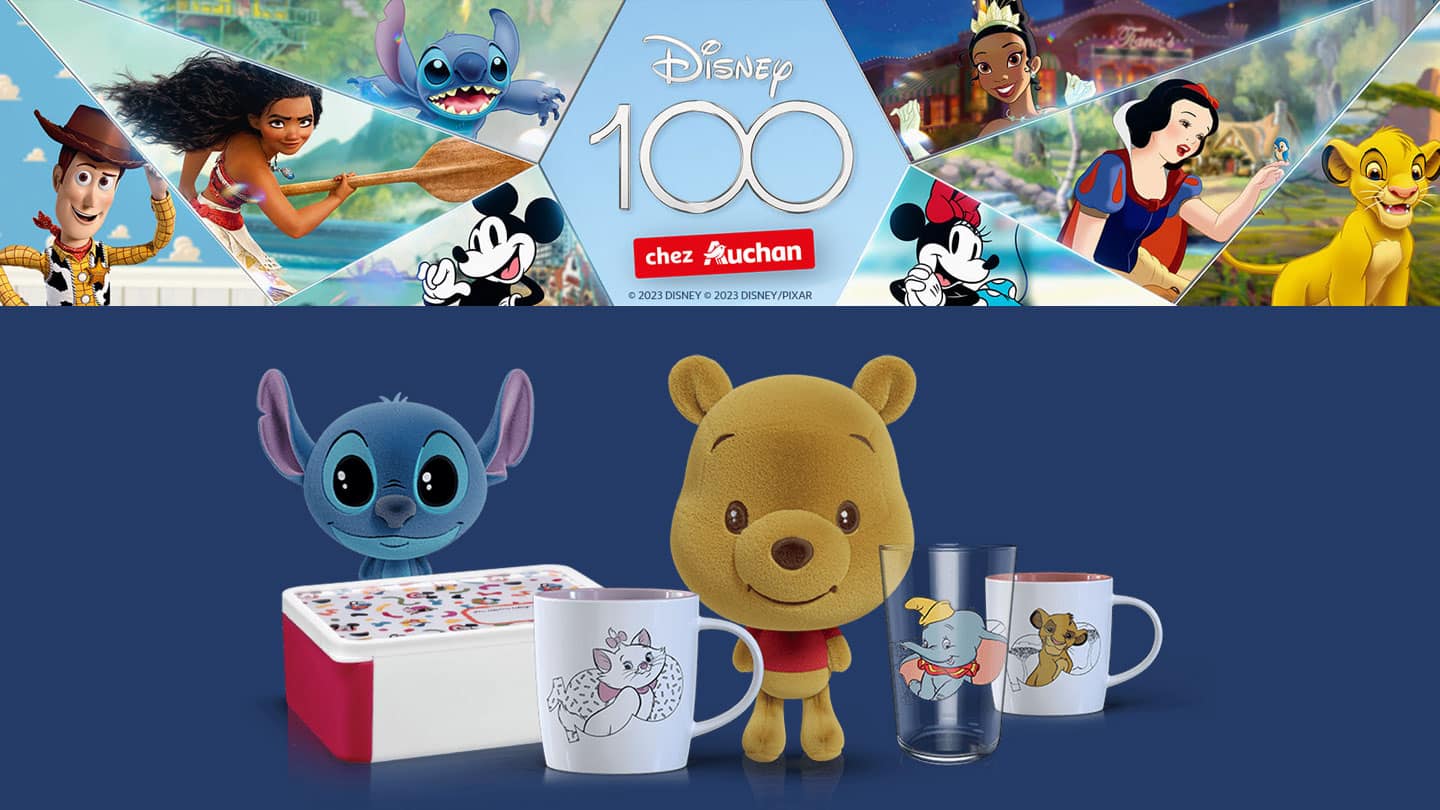 Auchan / Disney 100 ans + stickers offerts et produits collector