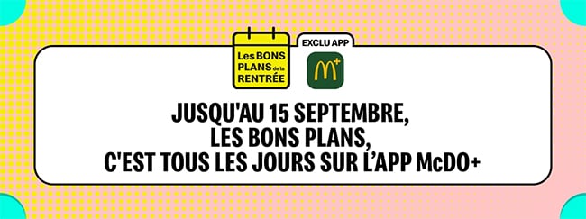 Bon plan du jour McDo