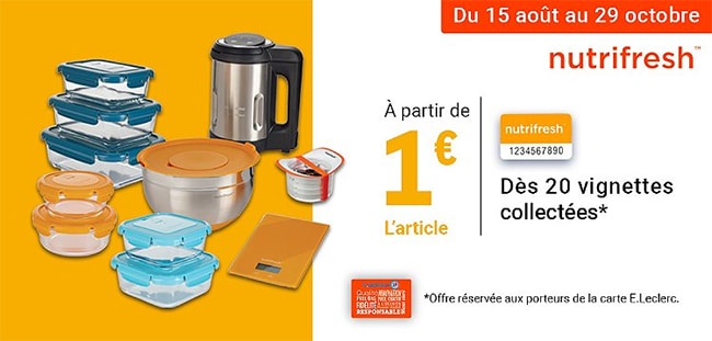 Collectionnez les vignettes Leclerc pour obtenir des produits Nutrifresh moins chers