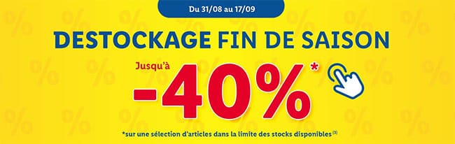 Grand déstockage Lidl : Jusqu'à 40% de remise immédiate