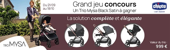 remporter un pack trio Mysa Black Satin de Chicco