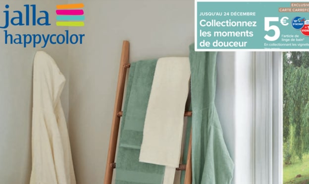 Vignette Carrefour / Jalla happycolor  : Linge de bain et de lit dès 5€
