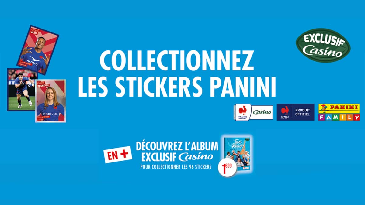 Super Casino : Stickers Panini « Tous Rugby » offerts