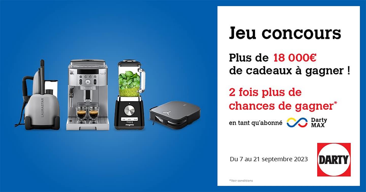 Grand jeu Darty : 18’000€ de cadeaux à gagner (MacBook, iPhone, …)