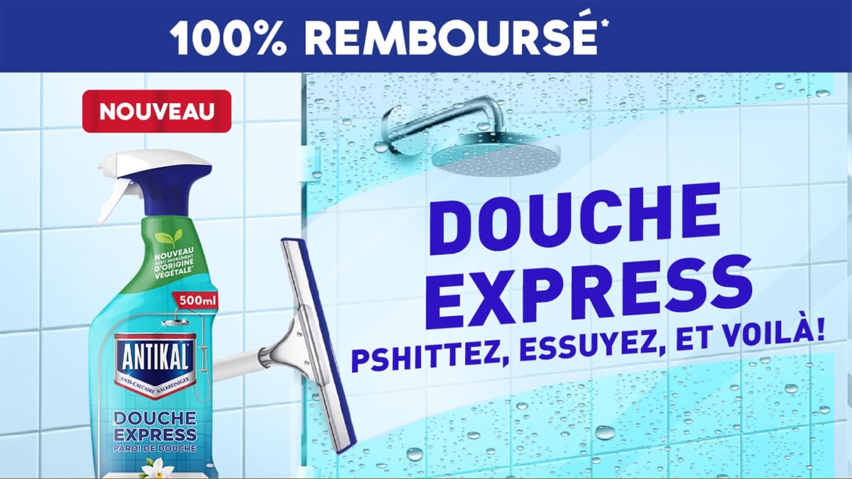 ODR : Spray douche Express Antikal gratuit car 100% remboursé