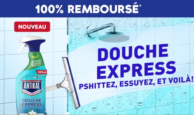 ODR : Spray douche Express Antikal gratuit car 100% remboursé