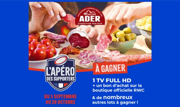 Jeu Ader – L’apéro des supporters : TV et cadeaux « rugby » à gagner