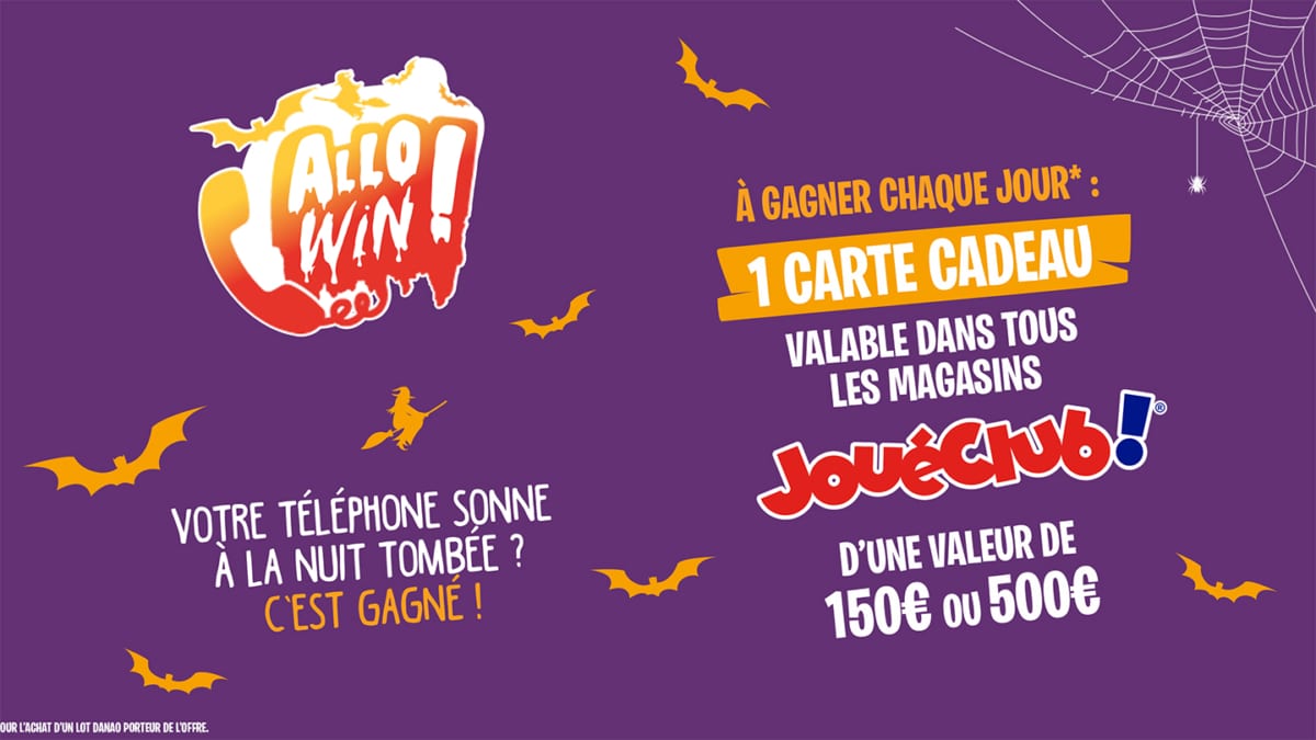 Jeu Danao Allo Win avec achat : Cartes cadeaux Jouéclub à gagner