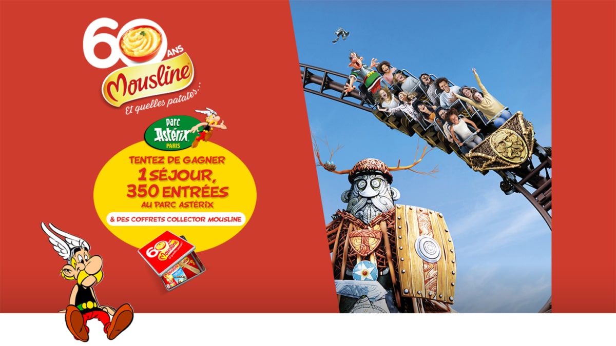 Mousline Jeu Anniversaire (achat) : Séjour & entrées Parc Astérix à gagner