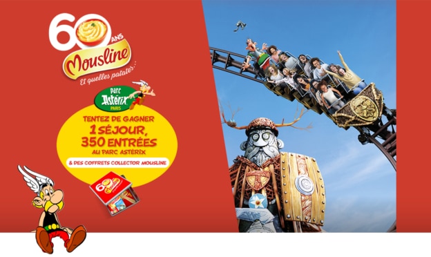 Mousline Jeu Anniversaire (achat) : Séjour & entrées Parc Astérix à gagner