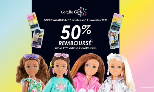 Offre de remboursement Corolle Girls : -50% sur le 2ème article