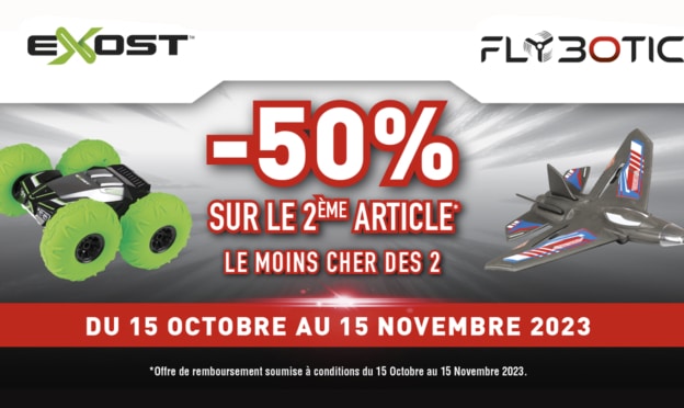 Promo Silverlit (ODR) : Le 2ème jouet Exost ou Flybotic 50% remboursés