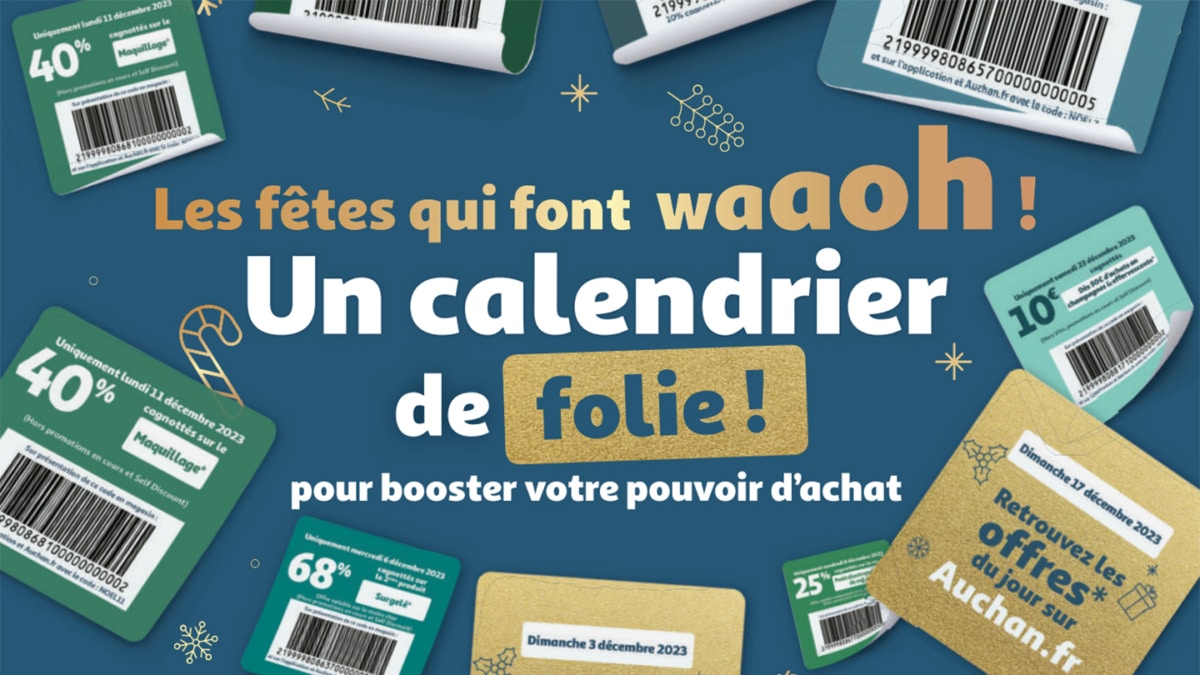 Calendrier de l’Avent promo Auchan (ex: 40% d’économies sur les jouets)