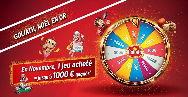 gagnez de 50€ à 1000€ avec le concours "Goliath, Noël en OR"