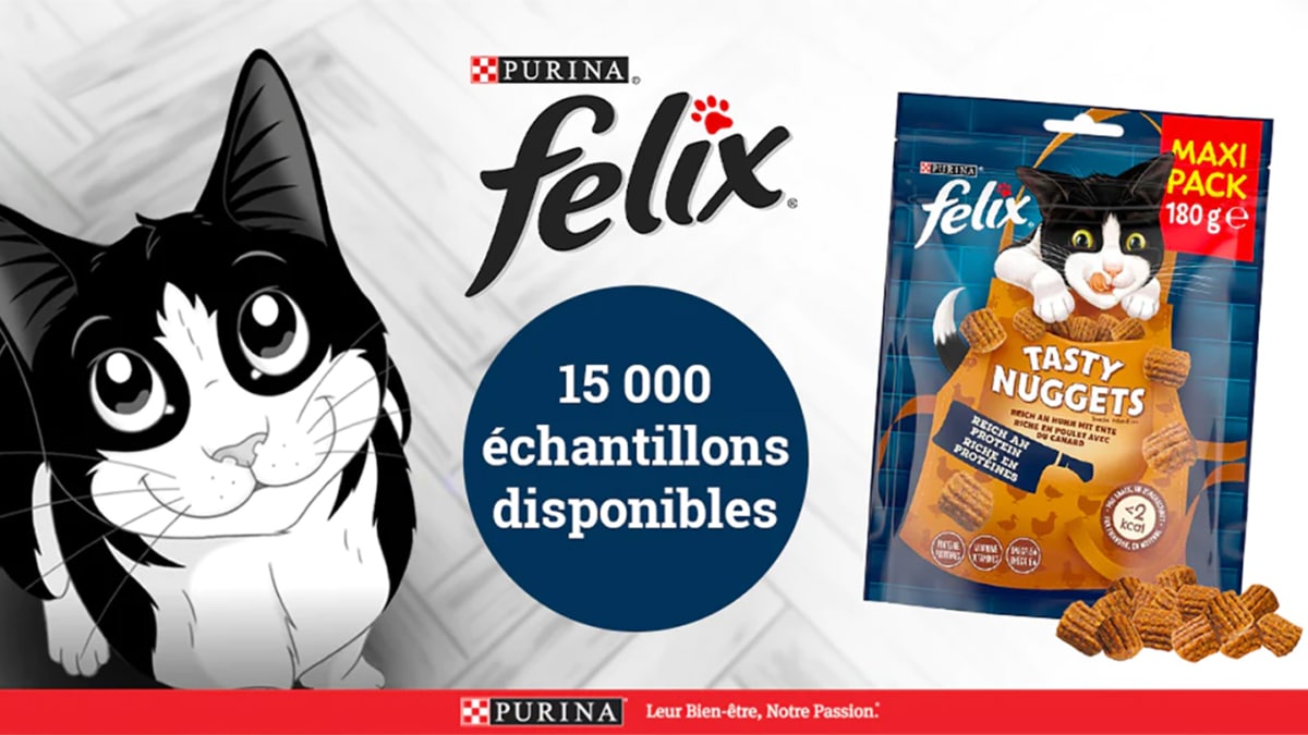 15’000 échantillons gratuits de friandises Felix Tasty Nuggets pour chats