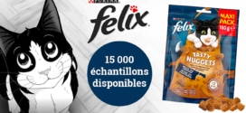 15’000 échantillons gratuits de friandises Felix Tasty Nuggets pour chats