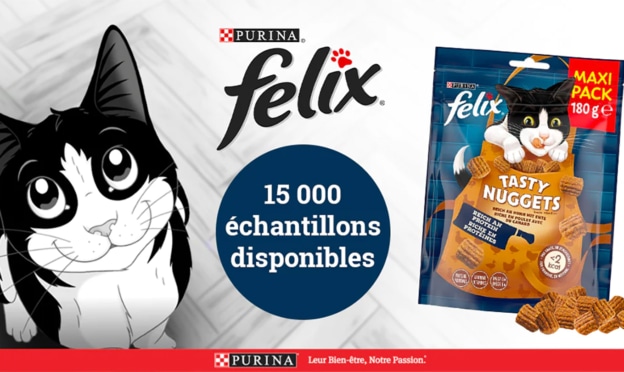 15’000 échantillons gratuits de friandises Felix Tasty Nuggets pour chats