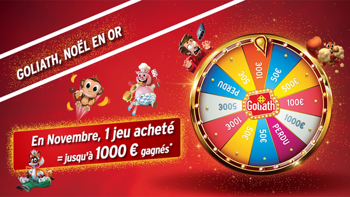 Goliath Noël en OR : 1 jeu de société acheté = jusqu’à 1’000€ à gagner