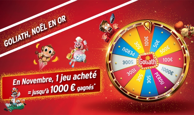 Goliath Noël en OR : 1 jeu de société acheté = jusqu’à 1’000€ à gagner