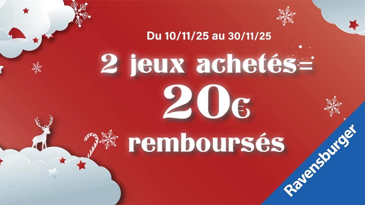 Offre Ravensburger Noel : 2 produits achetés = 20€ remboursés