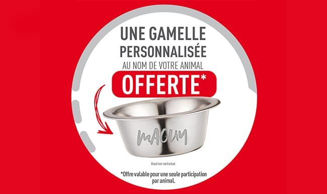 Obtenez une gamelle personnalisé offerte pour l’achat de produit Royal Canin éligible