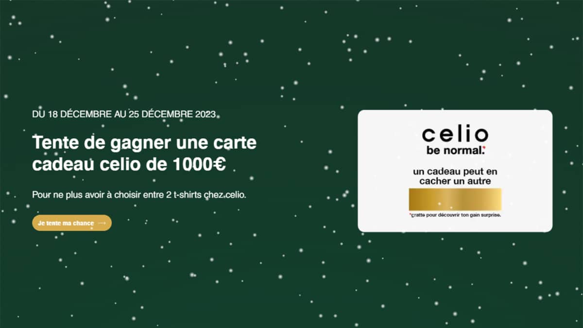 Jeu Celio : Carte cadeau de 1’000€ à gagner
