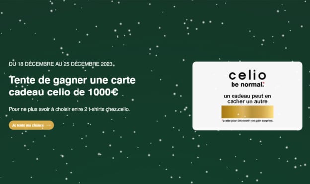 Jeu Celio : Carte cadeau de 1’000€ à gagner