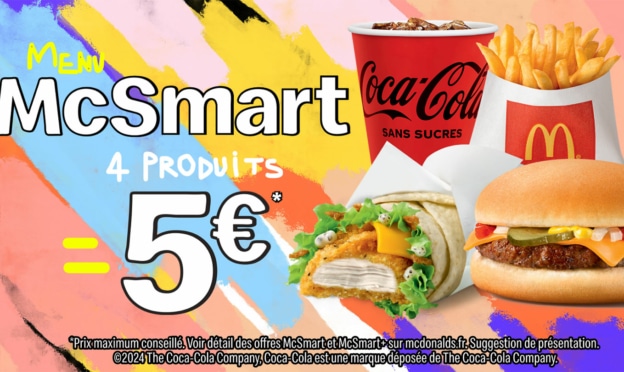 Menu McSmart de Mcdo à 5€ : Quels sont les 4 produits du menu ?