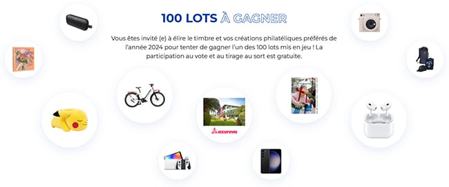 cadeaux du jeu de l’élection du timbre 2024