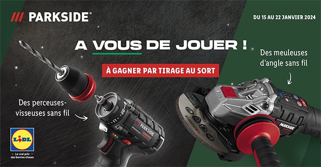 les cadeaux Parkside à gagner au jeu de Lidl