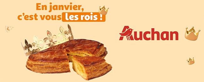 Gagnez un week-end à Londres, une fève en or ou un bon de 1€ avec le jeu Epiphanie 2024 d’Auchan