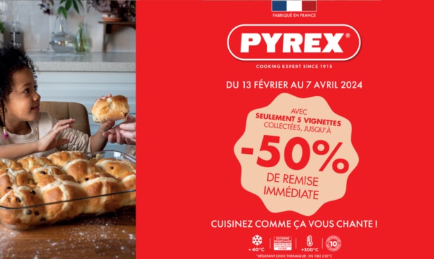 Vignette Pyrex Leclerc : Plats et collection cocotte et tartes dès 5,25€