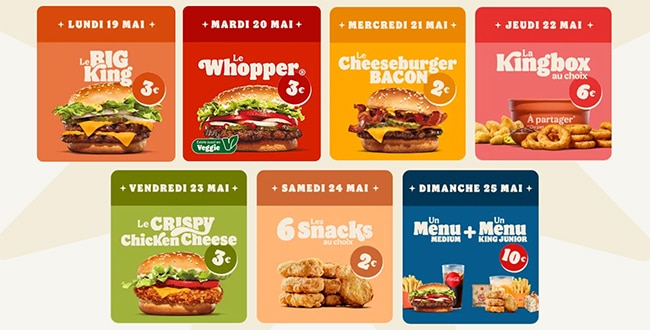 Calendrier des offres du Lundi 19 mai au Dimanche 25 mai 2025