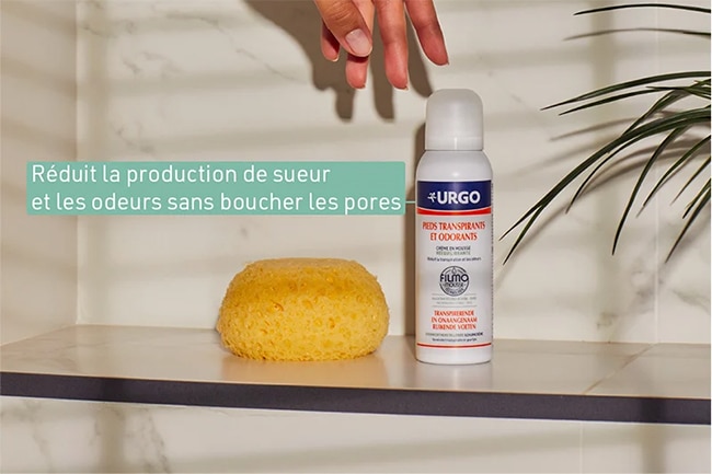 Testez gratuitement la crème en mousse rééquilibrante pour pieds transpirants et odorants d’Urgo avec Sampleo