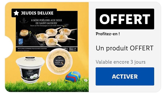 code promo pour coupon de réduction pour un produit Deluxe à la truffe de votre choix gratuit