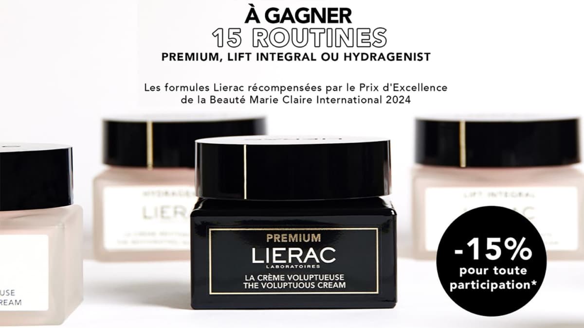 Jeu des laboratoires Lierac : 15 routines de 4 soins à gagner