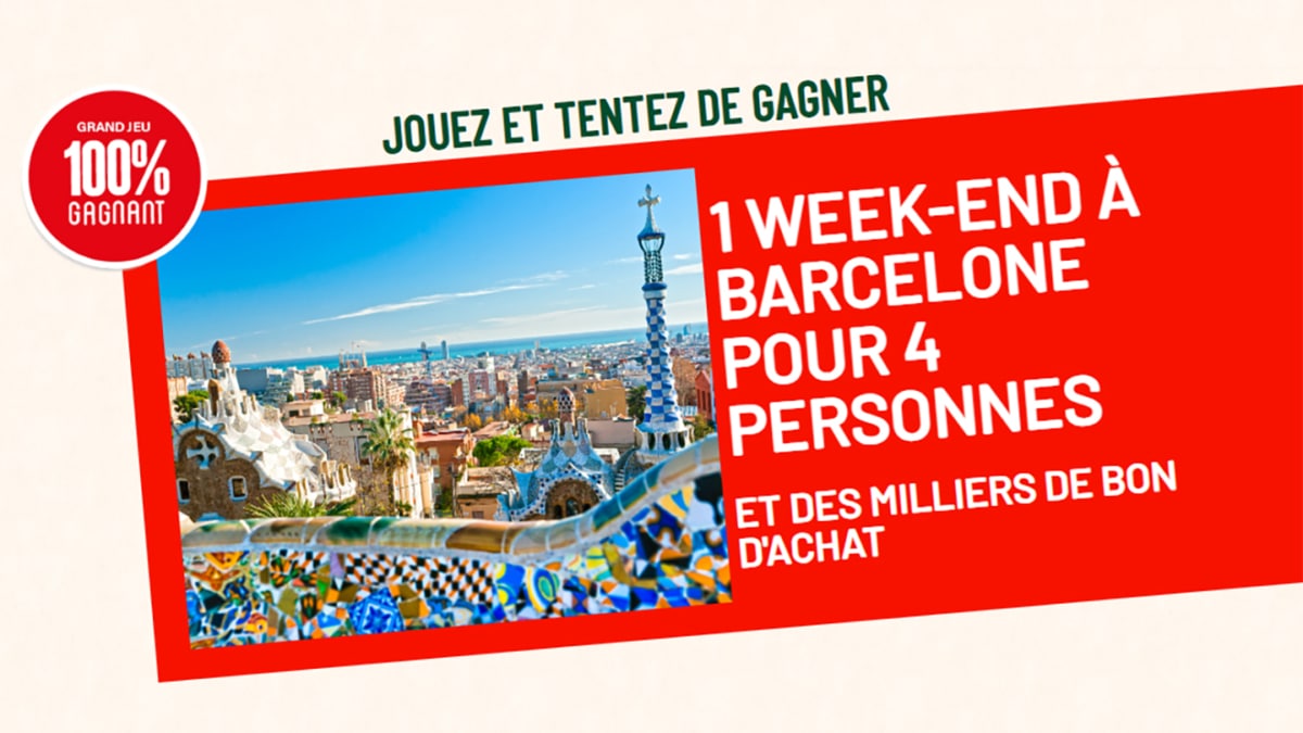 Jeu Réghalal à code : Week-end à Barcelone en famille à gagner