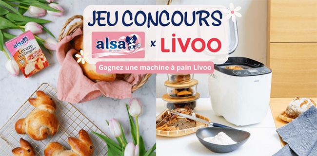 Gagnez une machine à pain Livoo ou 90€ de produits Alsa