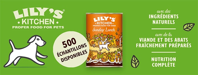 Recevez gratuitement un échantillon Sunday Lunch de Lily's Kitchen pour chiens