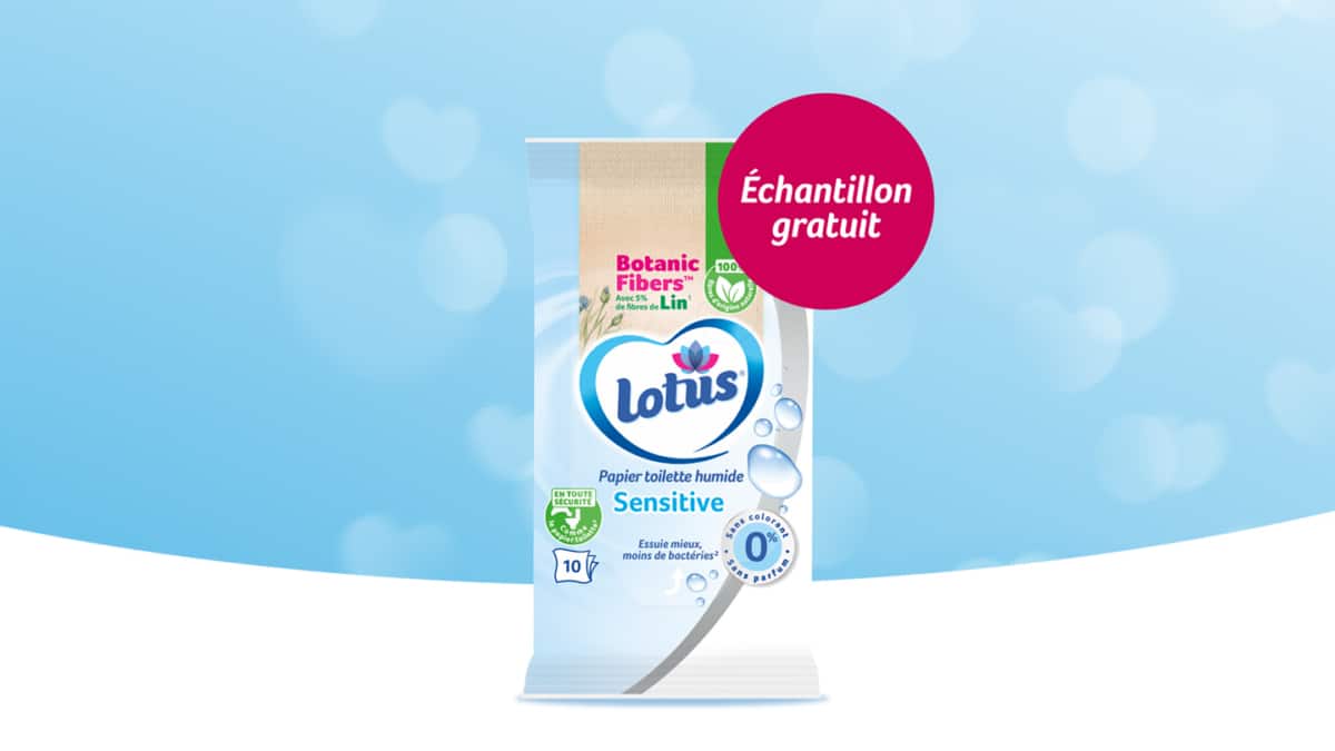 Échantillons gratuits de papier toilette humide Lotus Hygiène