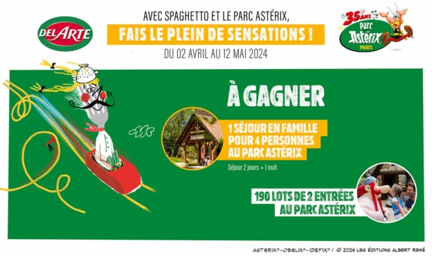 Jeu Del Arte Spaghetto : Séjour et 380 entrées Parc Astérix à gagner