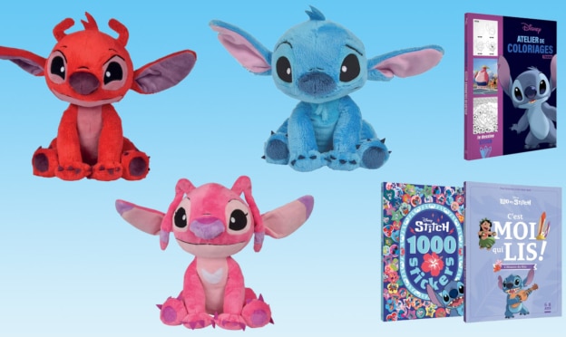 Jeu Orchestra : 20 lots de 3 peluches Stitch et de 2 livres