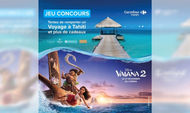 Jeu Vaiana / Carrefour : Voyage Tahiti & séjours Disneyland Paris à gagner