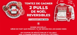 Jeu Nutella.com à code : + de 3’000 pulls de Noël Nutella à gagner