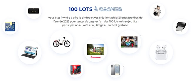 cadeaux du jeu de l’élection du timbre 2025